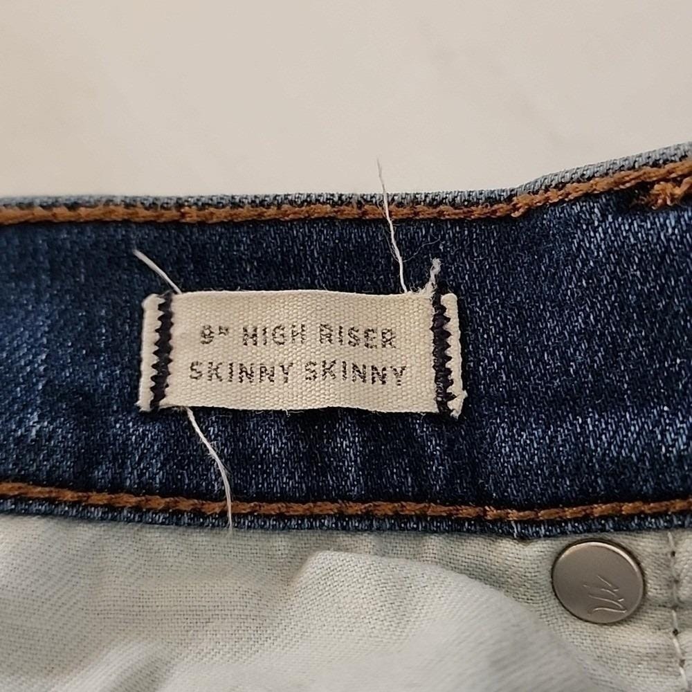 Madewell x Sezane 9" High Riser Skinny Crop Jeans With Zipper Detail Size 29 - Picture 7 of 8